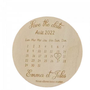 Carte en bois Save the date