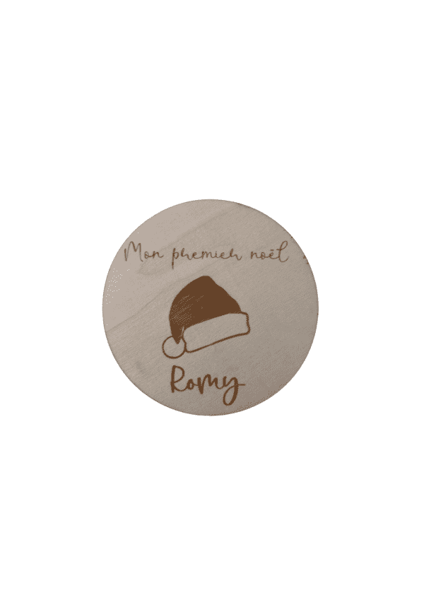 Carte bois bonnet noël