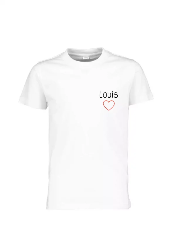 Tee-shirt enfant prénom coeur
