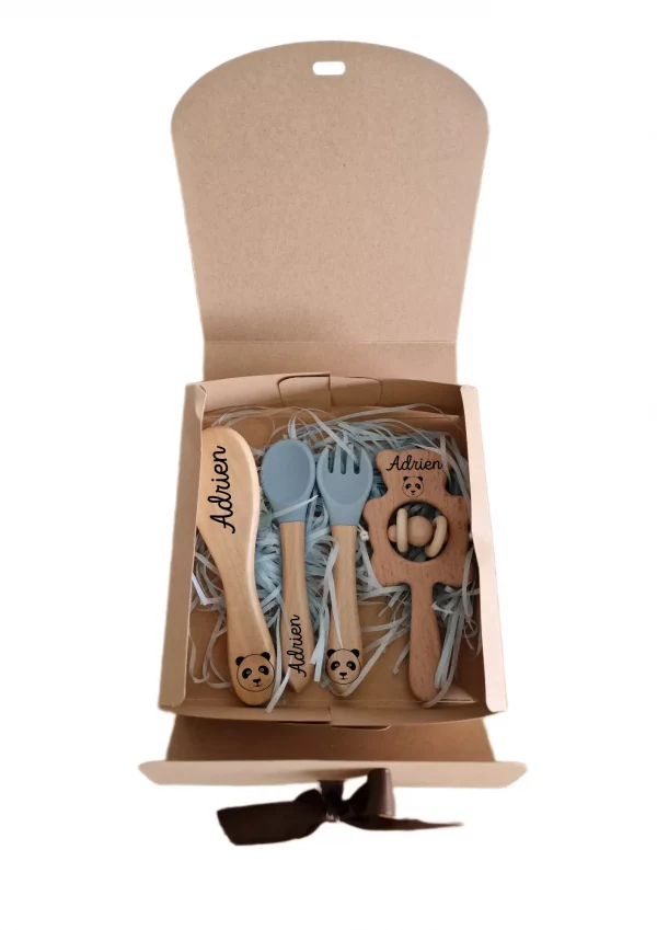 Coffret cadeau hochet bleu