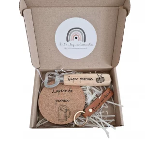 Coffret cadeau porte clé cuir