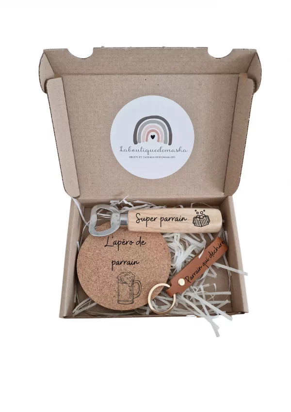 Coffret cadeau porte clé cuir