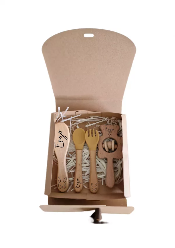 Coffret cadeau hochet moutarde