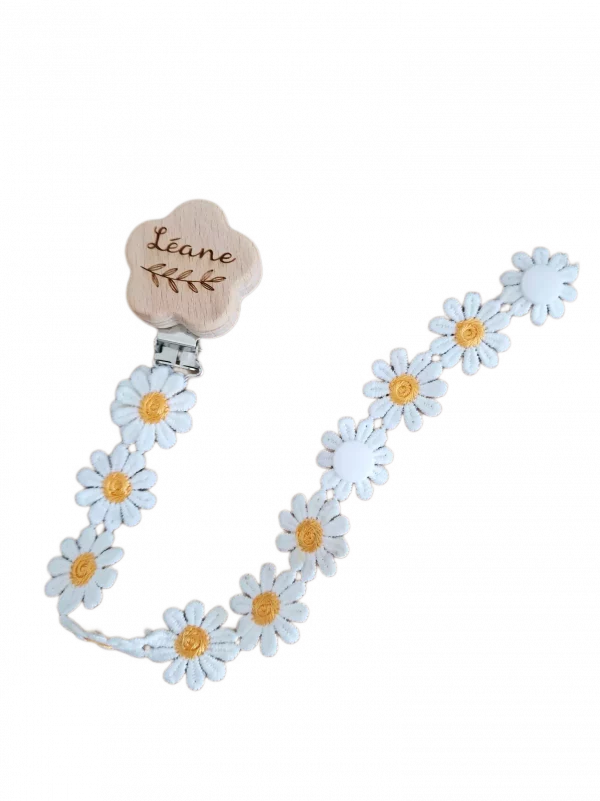 Attache tétine marguerite