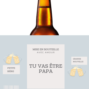 Étiquette bière annonce de grossesse