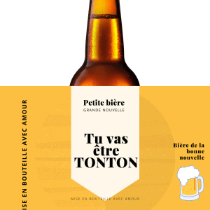 Étiquette bière annonce de grossesse