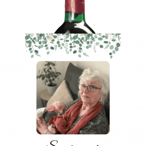 Étiquette bouteille de vin annonce grossesse 