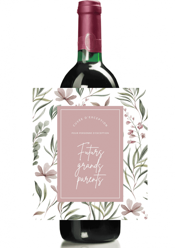 Étiquette bouteille de vin annonce grossesse 