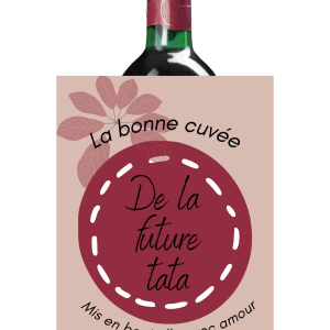 Étiquette bouteille de vin annonce grossesse