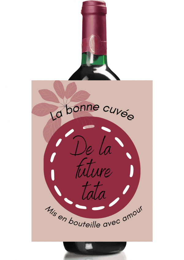 Étiquette bouteille de vin annonce grossesse 