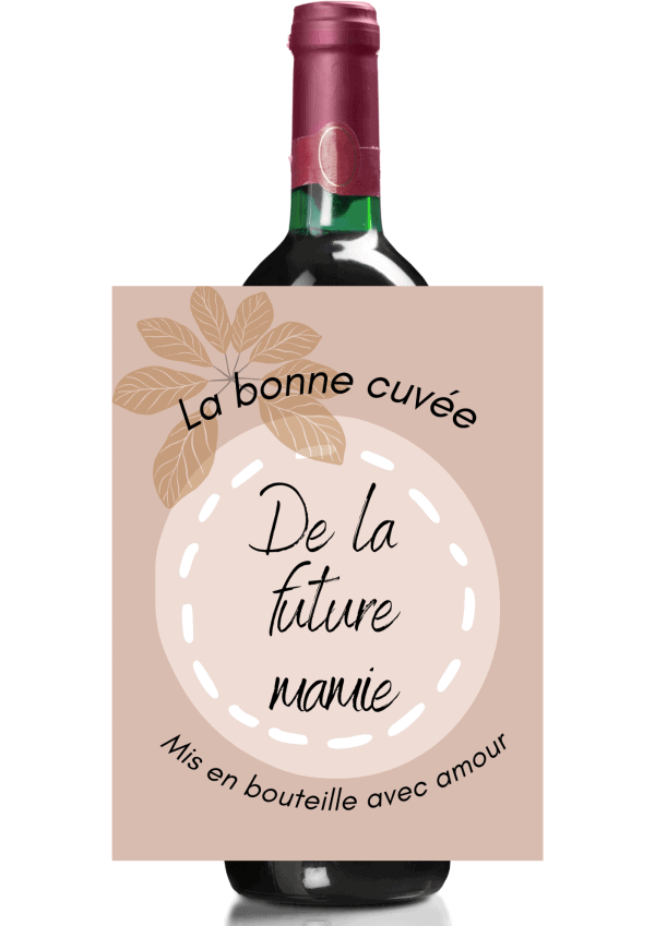 Étiquette bouteille de vin annonce grossesse 