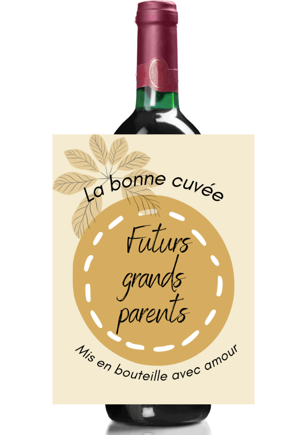 Étiquette bouteille de vin annonce grossesse 