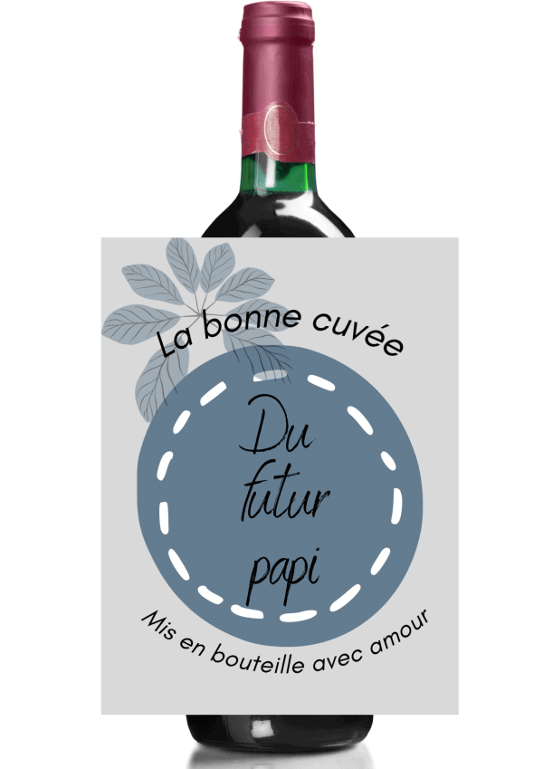 Étiquette bouteille de vin annonce grossesse 