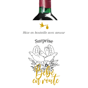 Étiquette bouteille de vin annonce grossesse