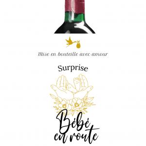 Étiquette bouteille de vin annonce grossesse