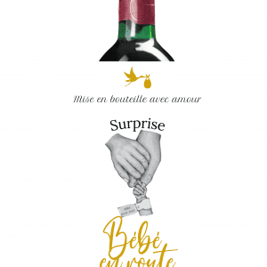 Étiquette bouteille de vin annonce grossesse