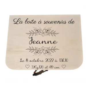 Mallette de naissance fleurie