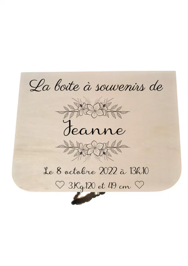 Mallette de naissance fleurie