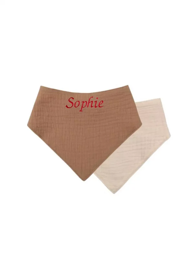 Bavoir triangle marron
