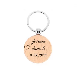 Porte-clé rond en bois
