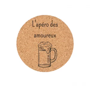Dessous de verre en liège amour