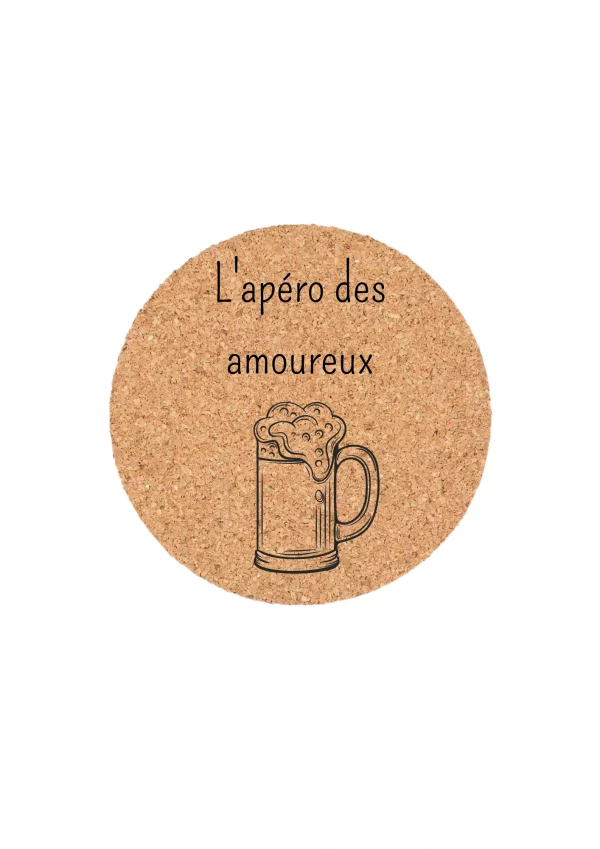 Dessous de verre en liège amour