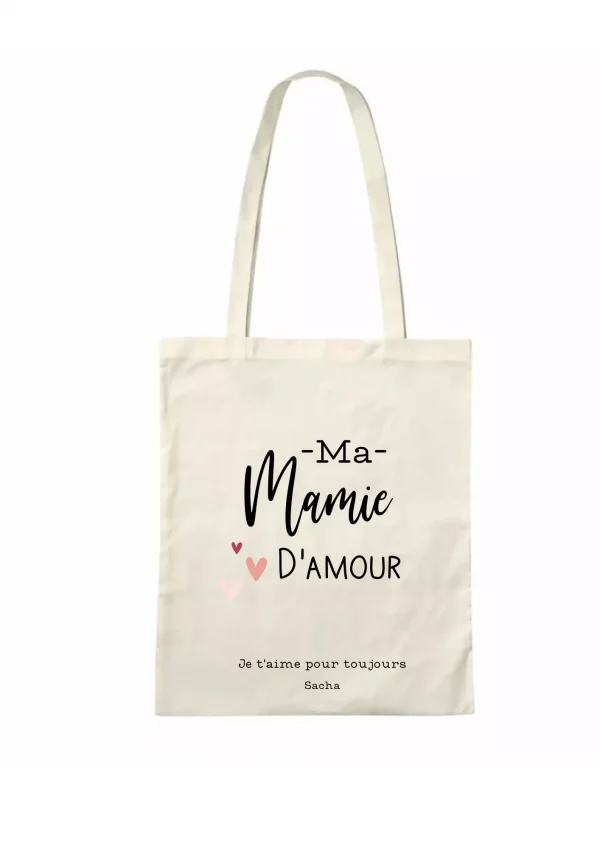 Tote bag double coeur