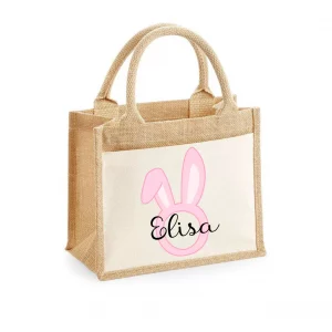 Sac cabas enfant lapin rose