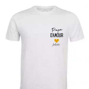 Tee-shirt homme coeur doré