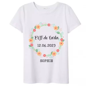 Tee-shirt femme EVJF fleurs