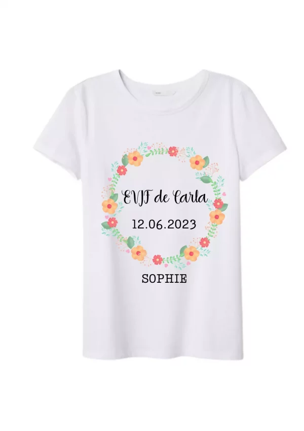 Tee-shirt femme EVJF fleurs