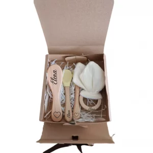 Coffret cadeau hochet lapin jaune