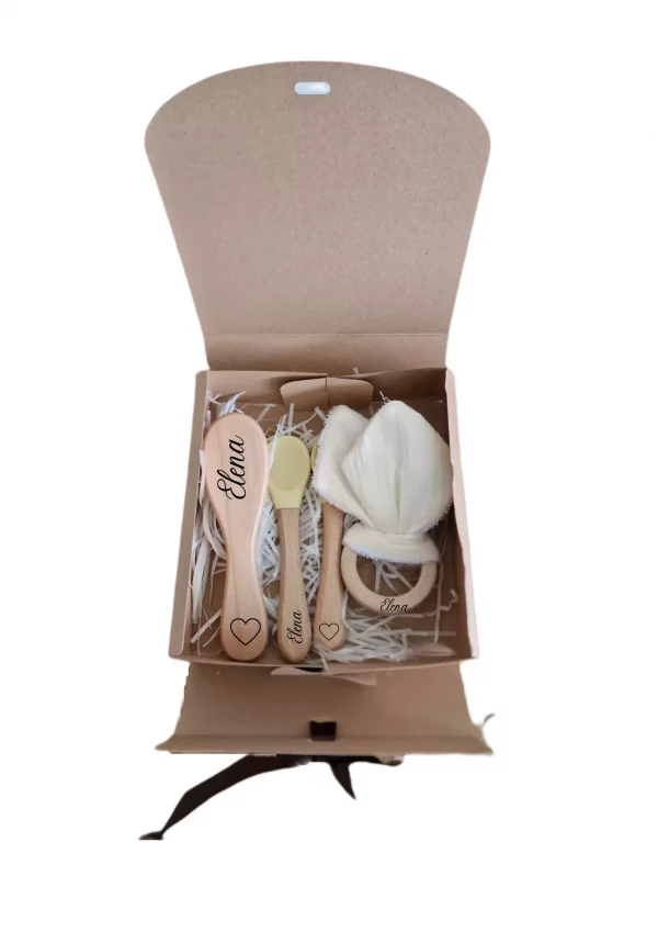 Coffret cadeau hochet lapin jaune