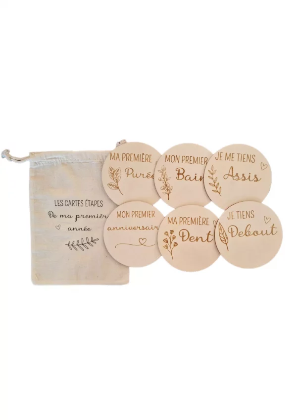 Cartes étapes en bois