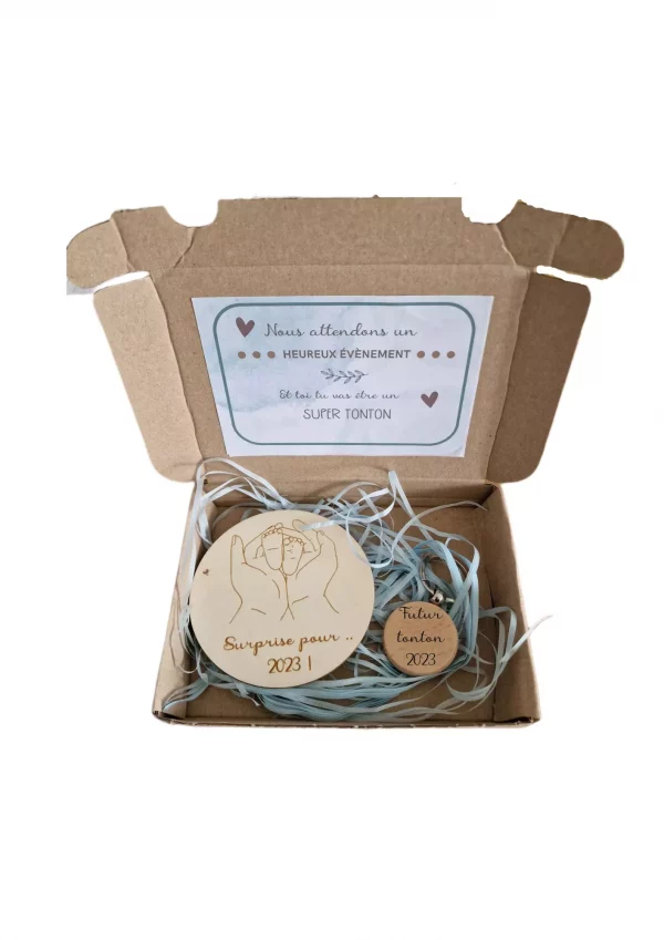 Coffret annonce de grossesse bleu
