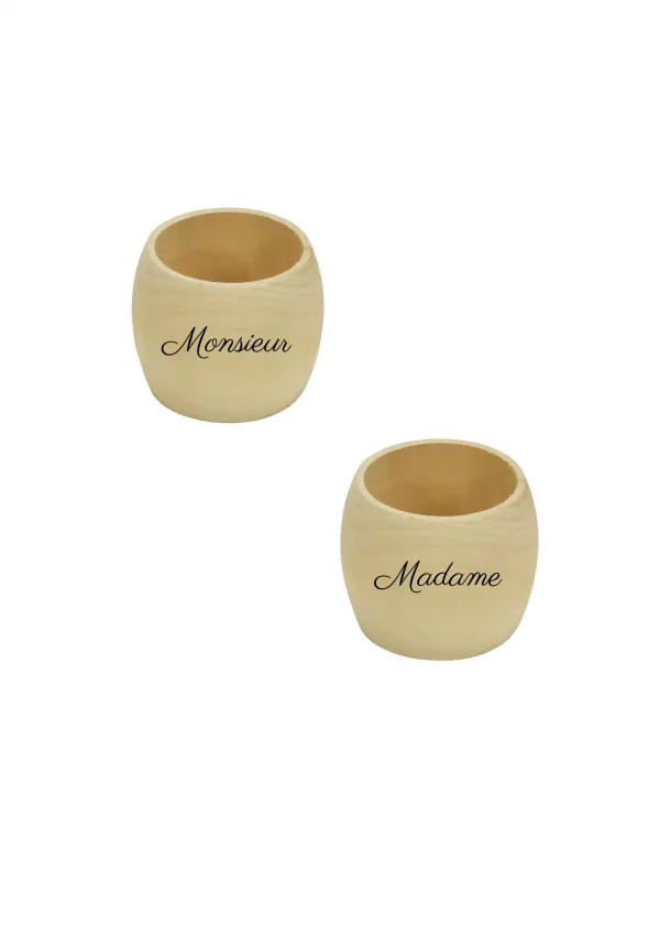 Duo de ronds de serviette personnalisé