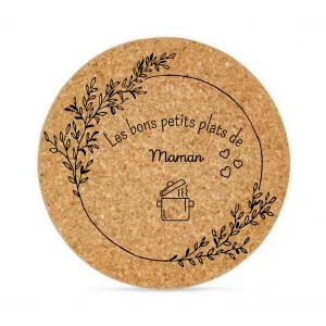 Dessous de plat maman motif feuilles