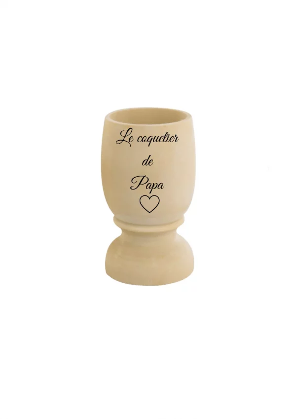 Coquetier en bois papa