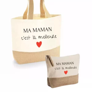 Sac et trousse coeur rouge