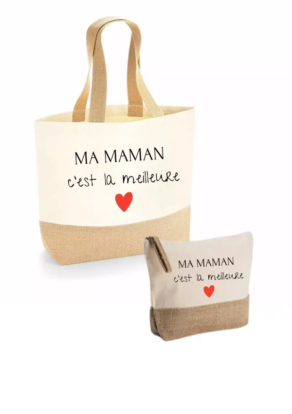 Sac et trousse coeur rouge
