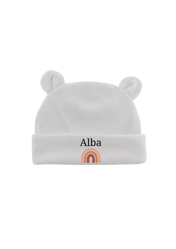 Bonnet de naissance arc-en-ciel