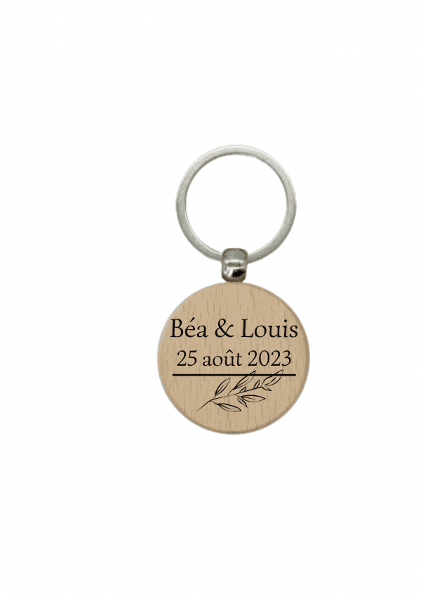 Porte-clé motif feuille