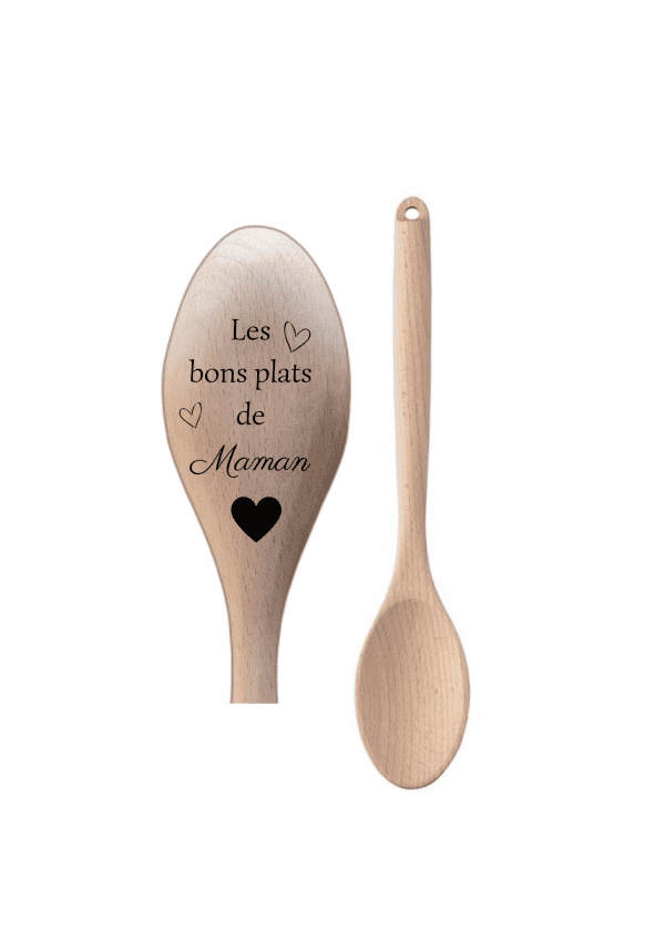 Cuillère en bois motif étoiles