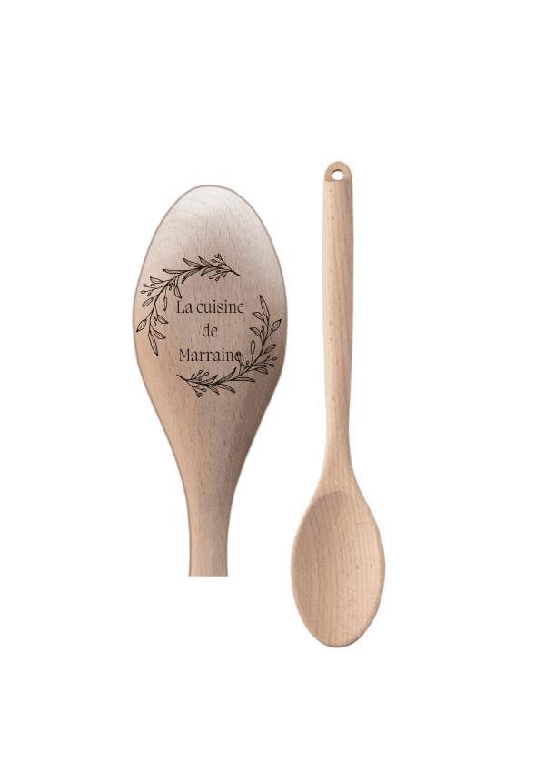 Cuillère en bois motif couronne