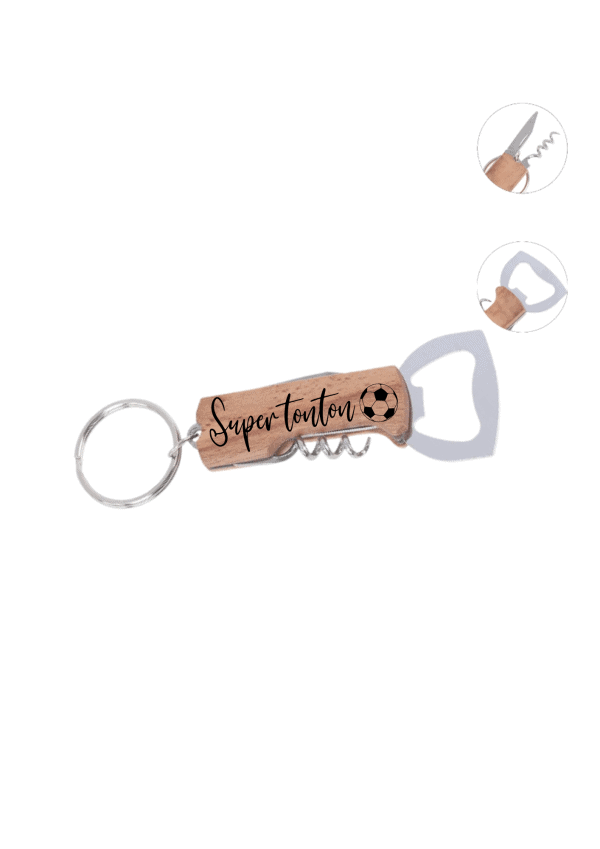 Porte-clé décapsuleur motif foot