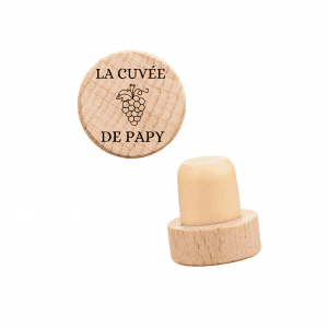 Bouchon de vin motif raisin