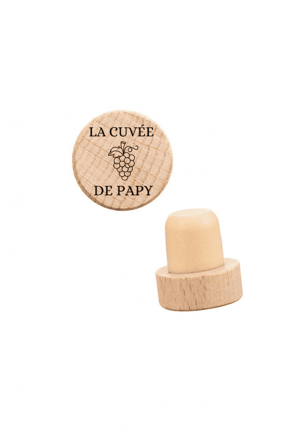 Bouchon de vin motif raisin