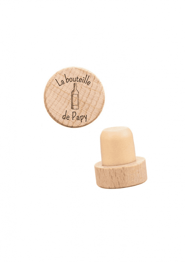 Bouchon de vin motif bouteille