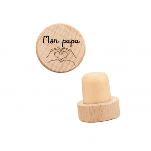 Bouchon de vin motif main coeur