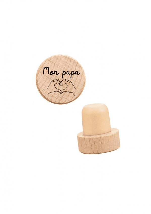 Bouchon de vin motif main coeur